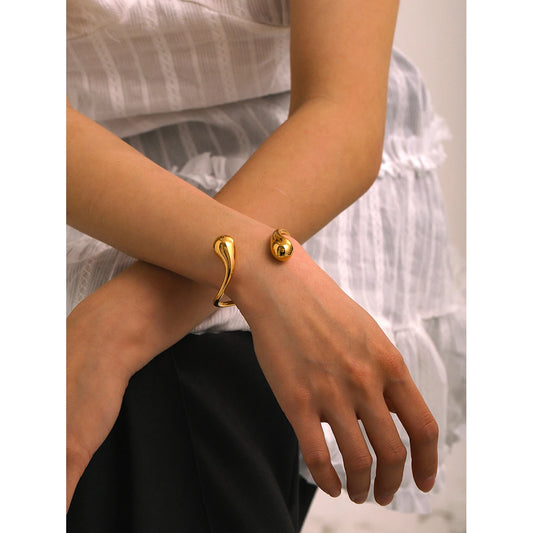 Asymmetric Water Drop lavixi shop bracelet bangle gold