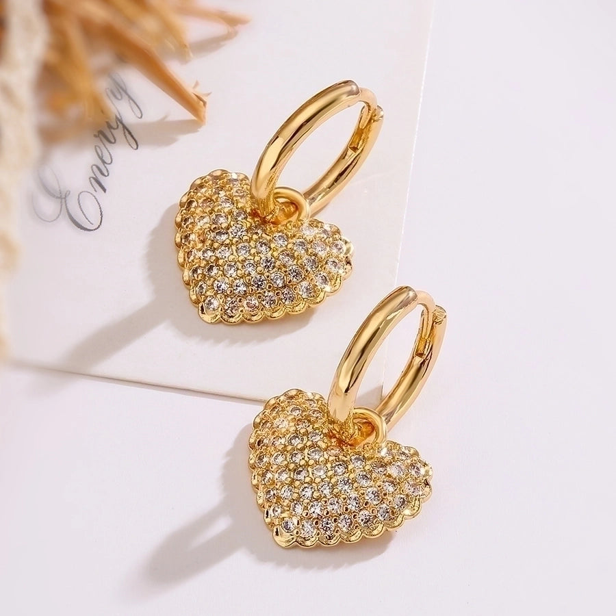 Golden Heart Charm Hoop Earrings – Sparkling Gold and Crystal Heart Design lavixi 50% off sale Christmas 2024 2025 gift new trends fashion