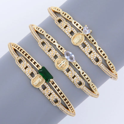 Divine Protection Bracelet - Emerald, Heart, or Oval Crystal Charm lavixi bangle new collection 2024 2025 trends