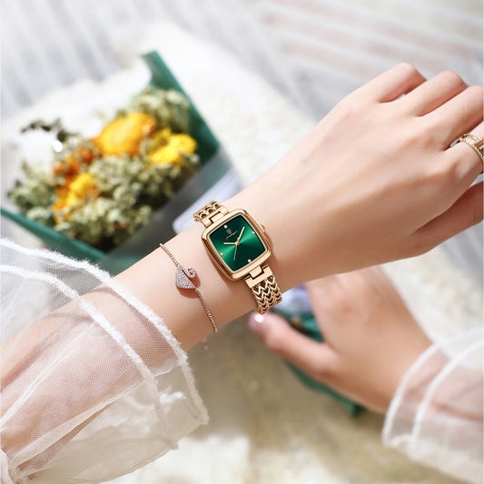 Lavixi Elegance Square Watch - Rose Gold with Green Dial | Luxury Fashion new collection trend 2024 2025 new year Christmas 