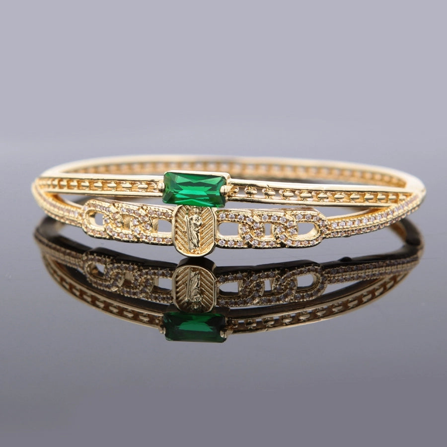 Divine Protection Bracelet - Emerald, Heart, or Oval Crystal Charm lavixi bangle new collection 2024 2025 trends