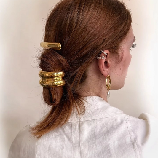 Orbit Hair Ring & Twist Hair Clip lavixi shop gold and silver hair accessories trends 2024 2025