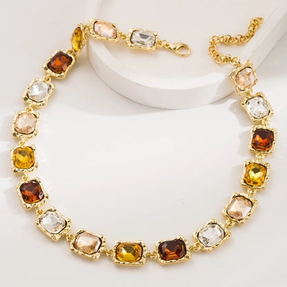 Celeste Multi-Colored Gemstone Necklace & Earrings Set - Bold & Elegant lavixi new collection 2025 16k gold plated