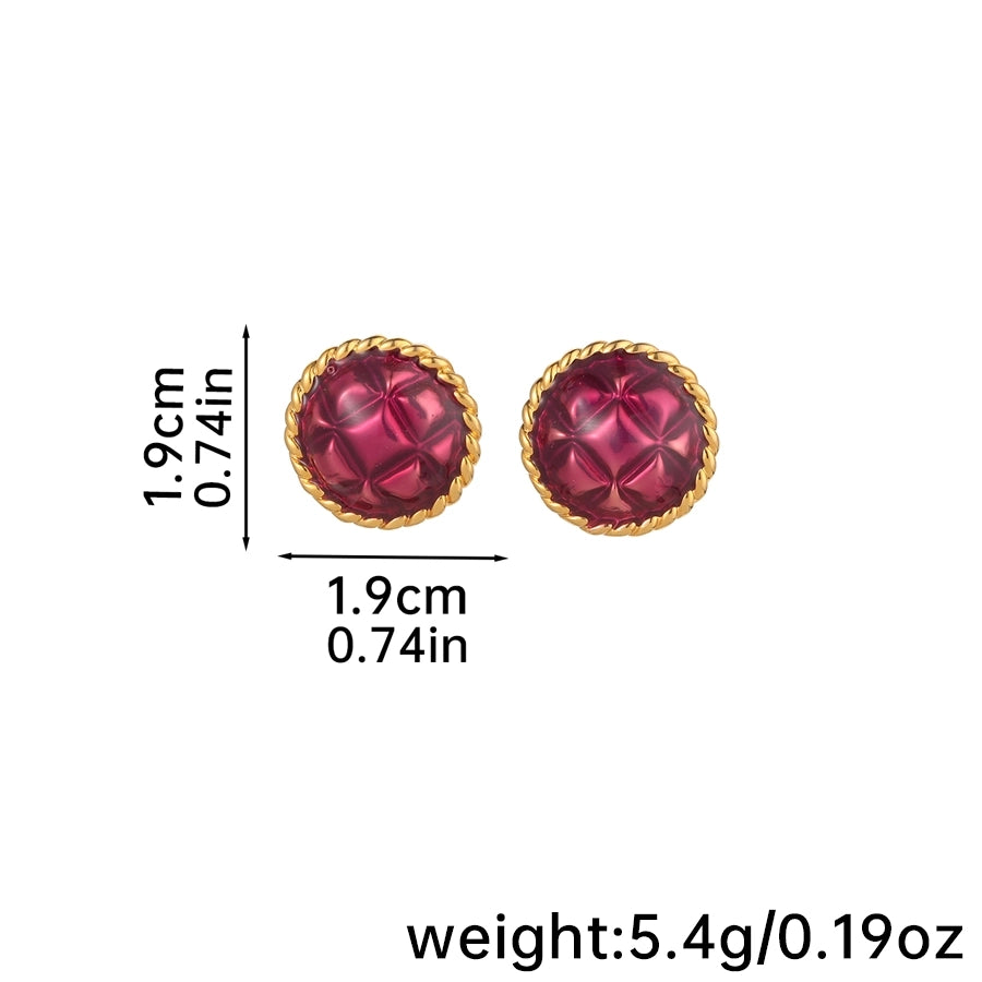 Elegant Vintage Burgundy Stud Earrings with Gold-Twist Design lavixi new collection trends 2024 2025 