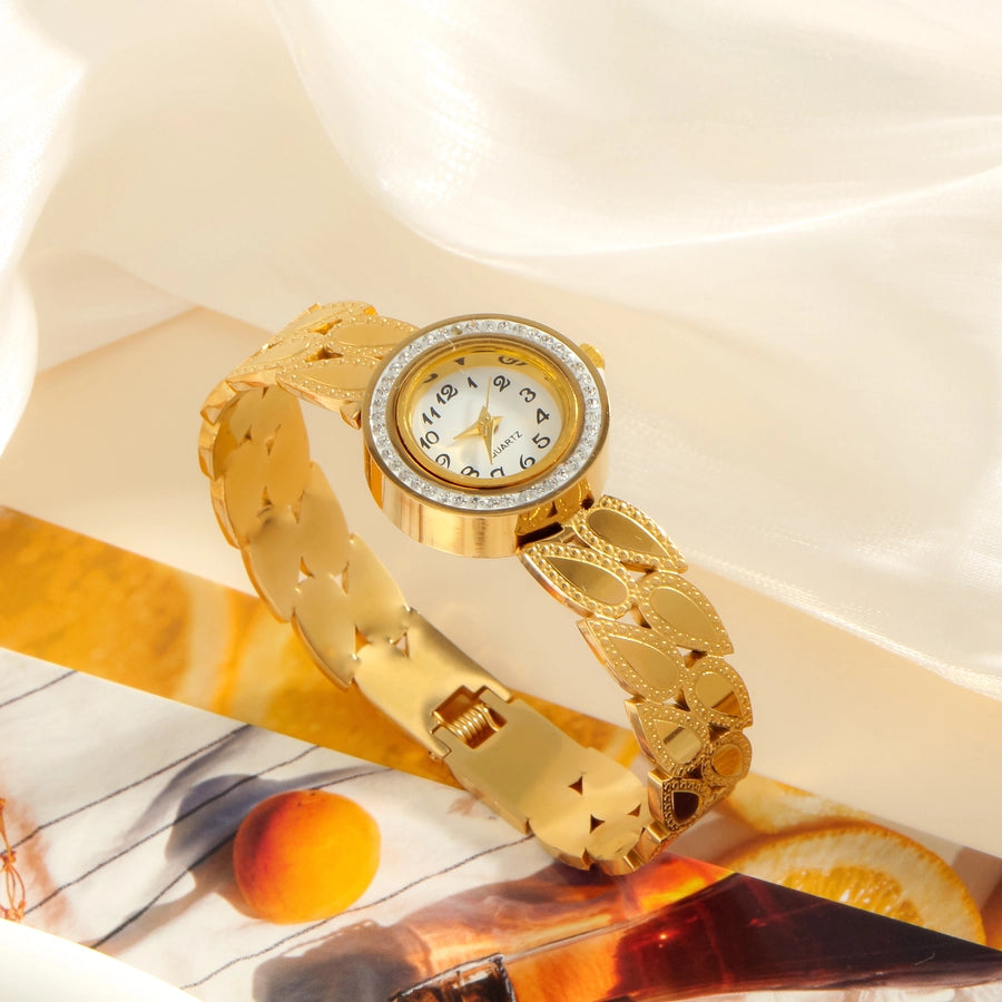 Golden Leaf Luxury Timepiece Watch