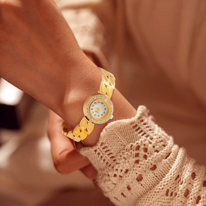 Golden Leaf Luxury Timepiece Watch