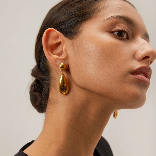 Golden Teardrop Elegance earrings lavixi shop jewelry trends 2024 2025