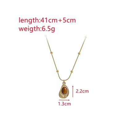 Tiger's Eye Teardrop necklace 2024/2025 trends jewelry dimensions